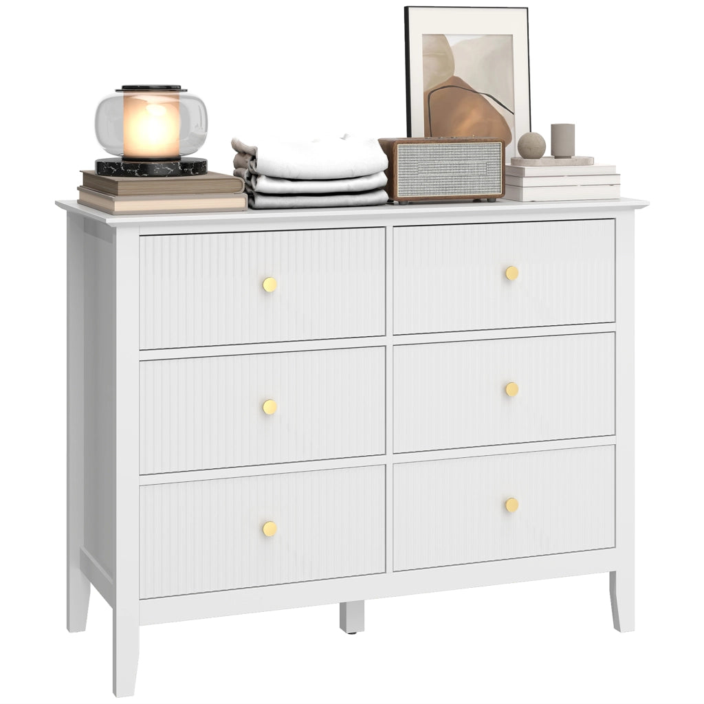 Cassettiera Sideboard con 6 Cassetti ¨C zephmum ¨C 100x40x78 Bianco