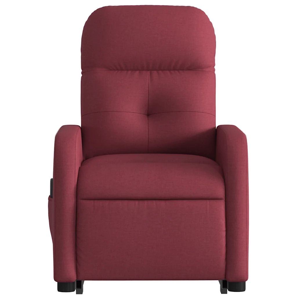 Divano Sedia-Poltrona Alzapersona Massaggio Reclinabile Rosso Vino Tessuto 753276