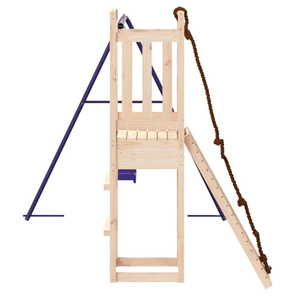 Altalena per parco giochi all'aperto scivolo altalena robusta giochi da giardino 237 x 184 x 169 cm legno di pino massiccio 02_0004815