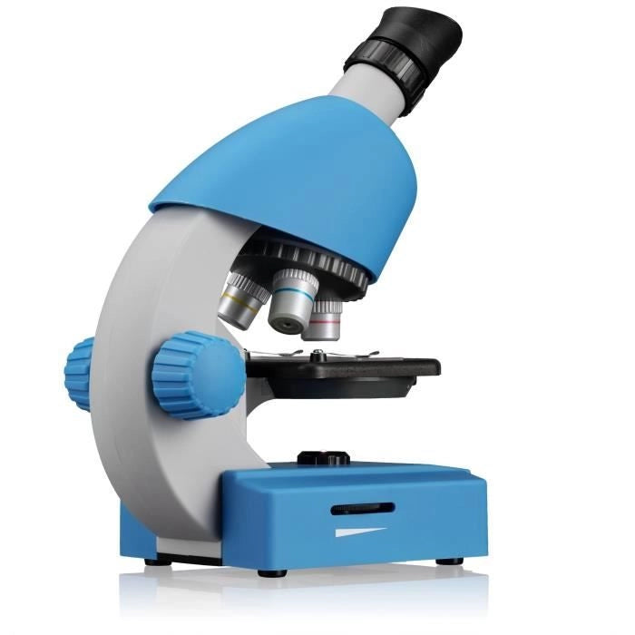 Microscopio 40x-640x - BRESSER JUNIOR - Illuminazione a LED - kit di sperimentazione - blu
