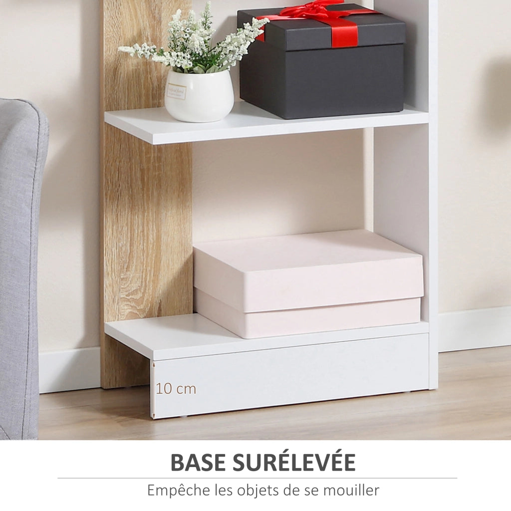 Libreria con 5 Ripiani ¨C Zephmum ¨C 45x21x170 Bianco Rovere