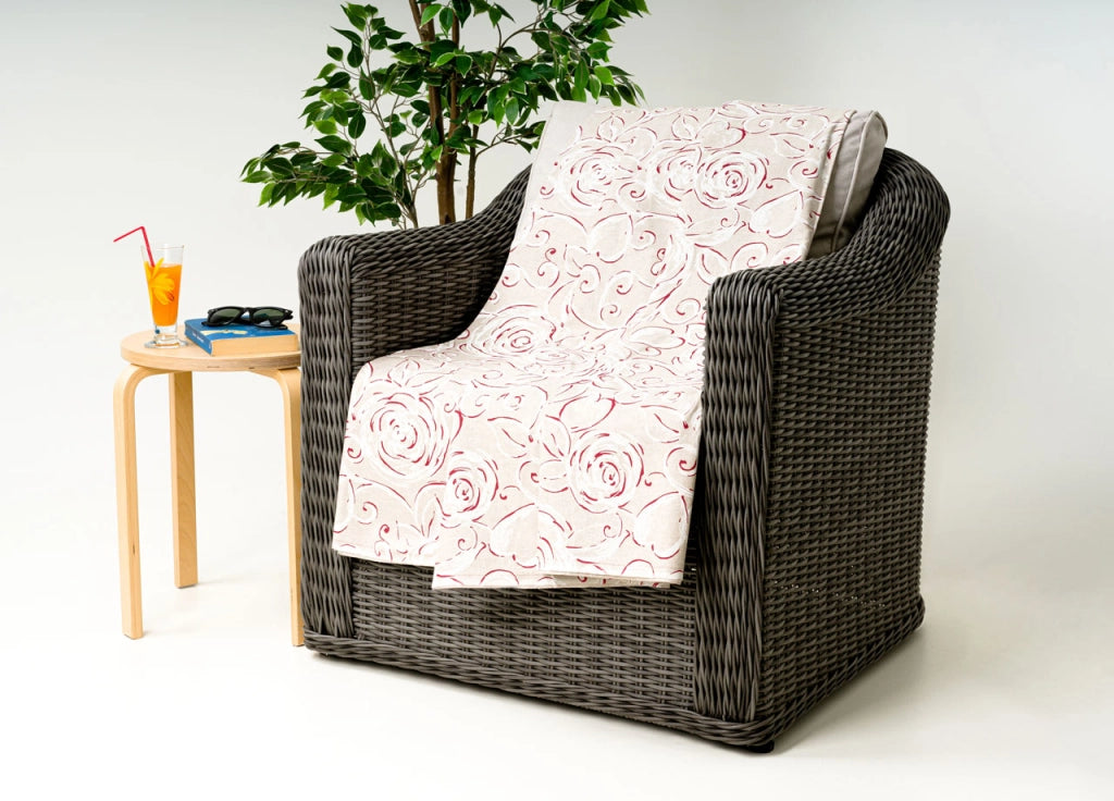 Telo Arredo Granfoulard Copritutto Cotone Made Italy Vari Disegni Arredatutto Copriletto Multiuso - 1 Piazza - Amelie Rosso