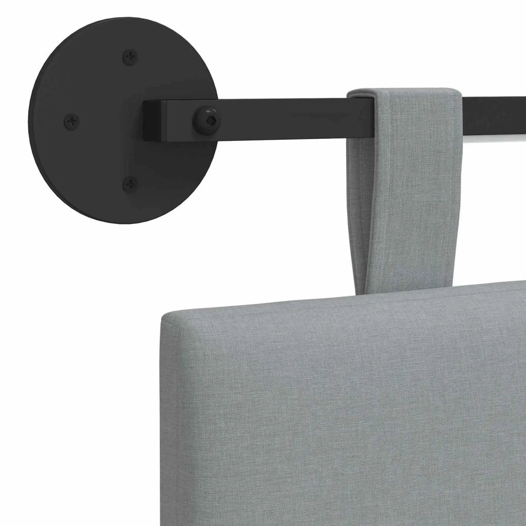 Testiera sospesa Con luce LED Grigio Chiaro Tessuto