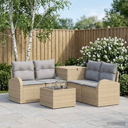 Set di divani 6 pz Beige e Grigio Chiaro 3447199