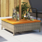 Copertura Base Ombrellone Grigia 70x70x25cm Polyrattan e Acacia 365953