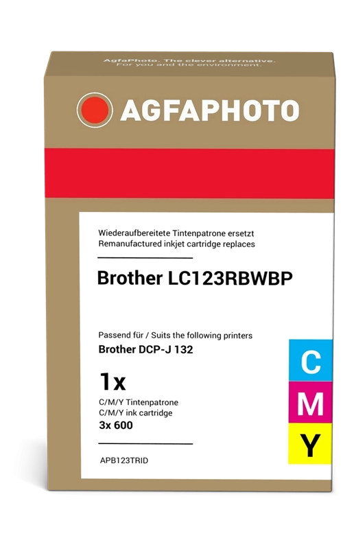 ORIGINAL Agfa Photo Multipack ciano / magenta / giallo APB123TRID LC123C,M,Y ~1800 Seiten Agfa Photo LC123RBWBPDR