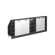 Vicco Mobile cucina sottotetto Bianco casa di campagna/antracite 210 cm Set di 5
