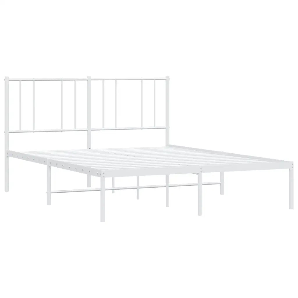 Giroletto con Testiera-Struttura Letto con testiera Metallo Bianco 140x200 cm 964403