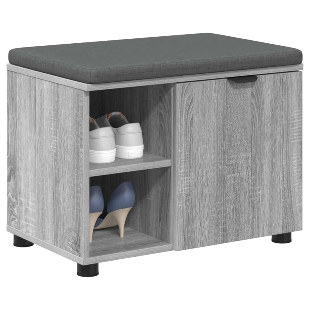Panca per ingresso con cuscino-Sgabello-Panca da Corridoio Grigio Sonoma 60 x 38 x 46 cm 978683