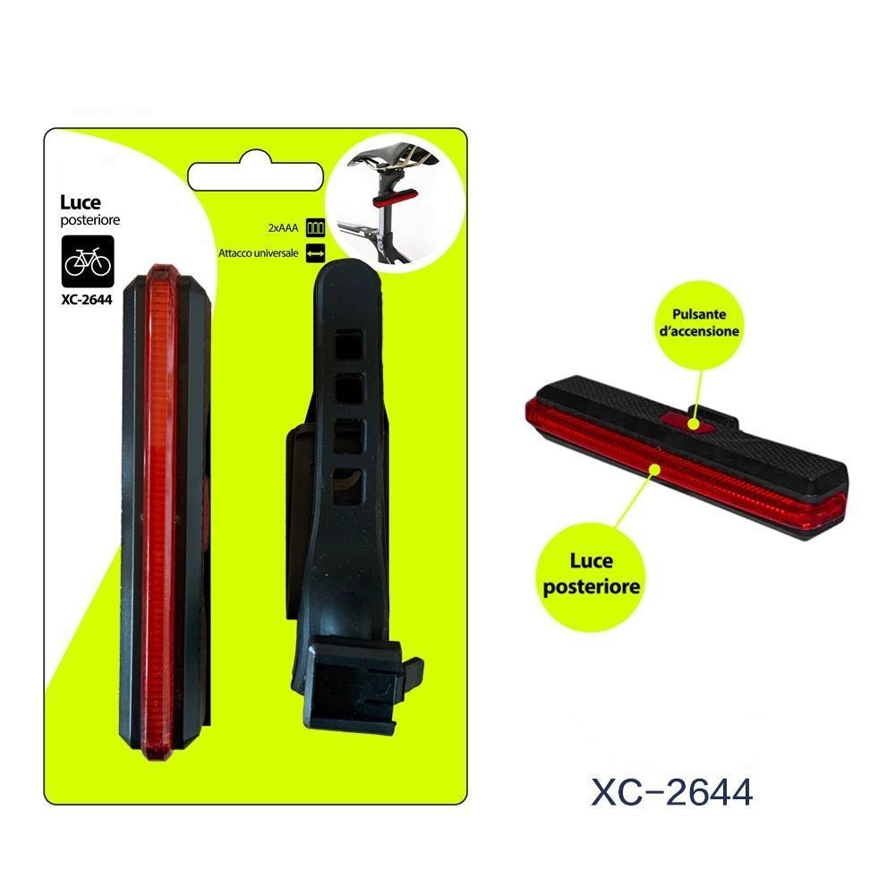 Trade Shop - Luce Posteriore A Batteria Per Bici Fanale Bicicletta Attacco Universale Xc-2644 -