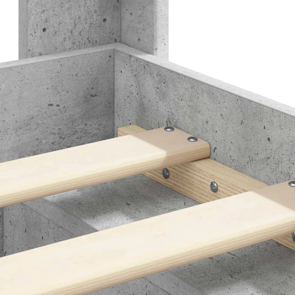 Struttura del letto con stoccaggio e testata-Giroletto con contenitore Grigio Cemento 539876