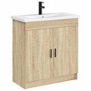 Lavabo da bagno Nero Opaco 81 x 40 x 17,5 cm Metallo CFW1418608