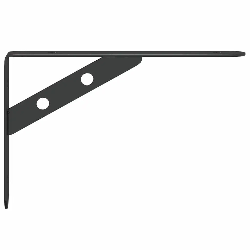 Staffe per Mensola 4 pz 20x2,5x14 cm in Acciaio Inox Nero