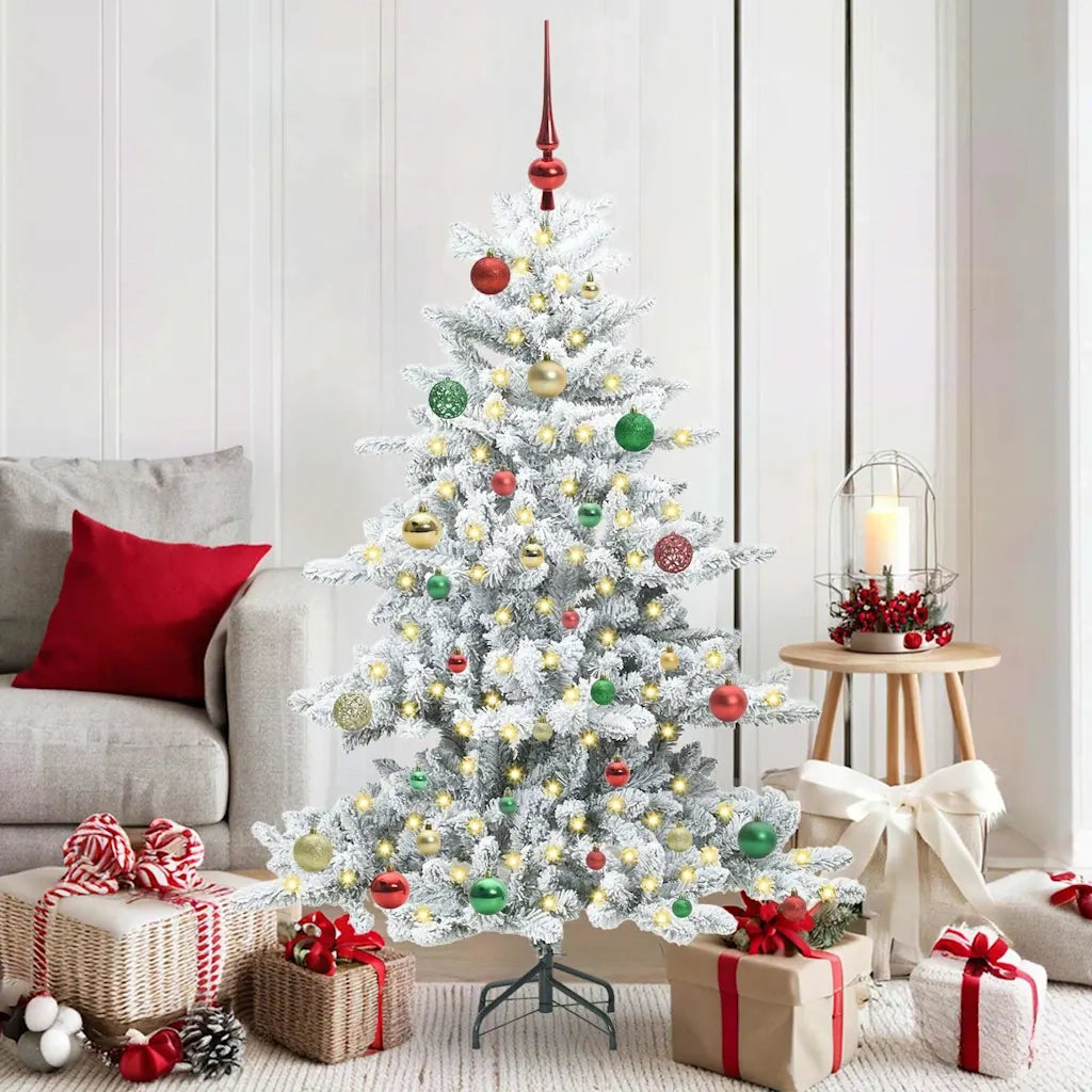 Albero di Natale | Decorazioni natalizie Artificiale con Rami Pieghevoli Bianco 150 cm