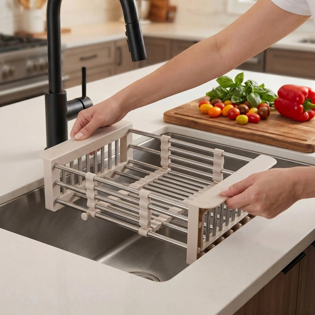 Set Di Accessori Per Lavello Da Cucina 3 Pz. Rea Beige