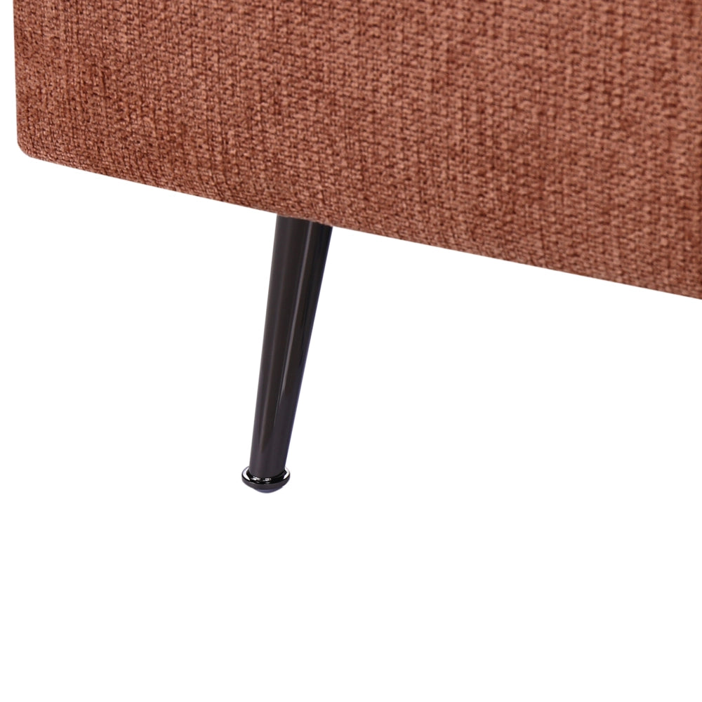 Chaise Lounge Rosso Chiaro Destra in tessuto poliestere con cuscini decorativi Gambe in metallo Soggiorno di design moderno
