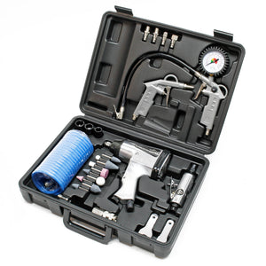 Kit accessori per compressore 27 pezzi con 4 utensili pneumatici e inserti