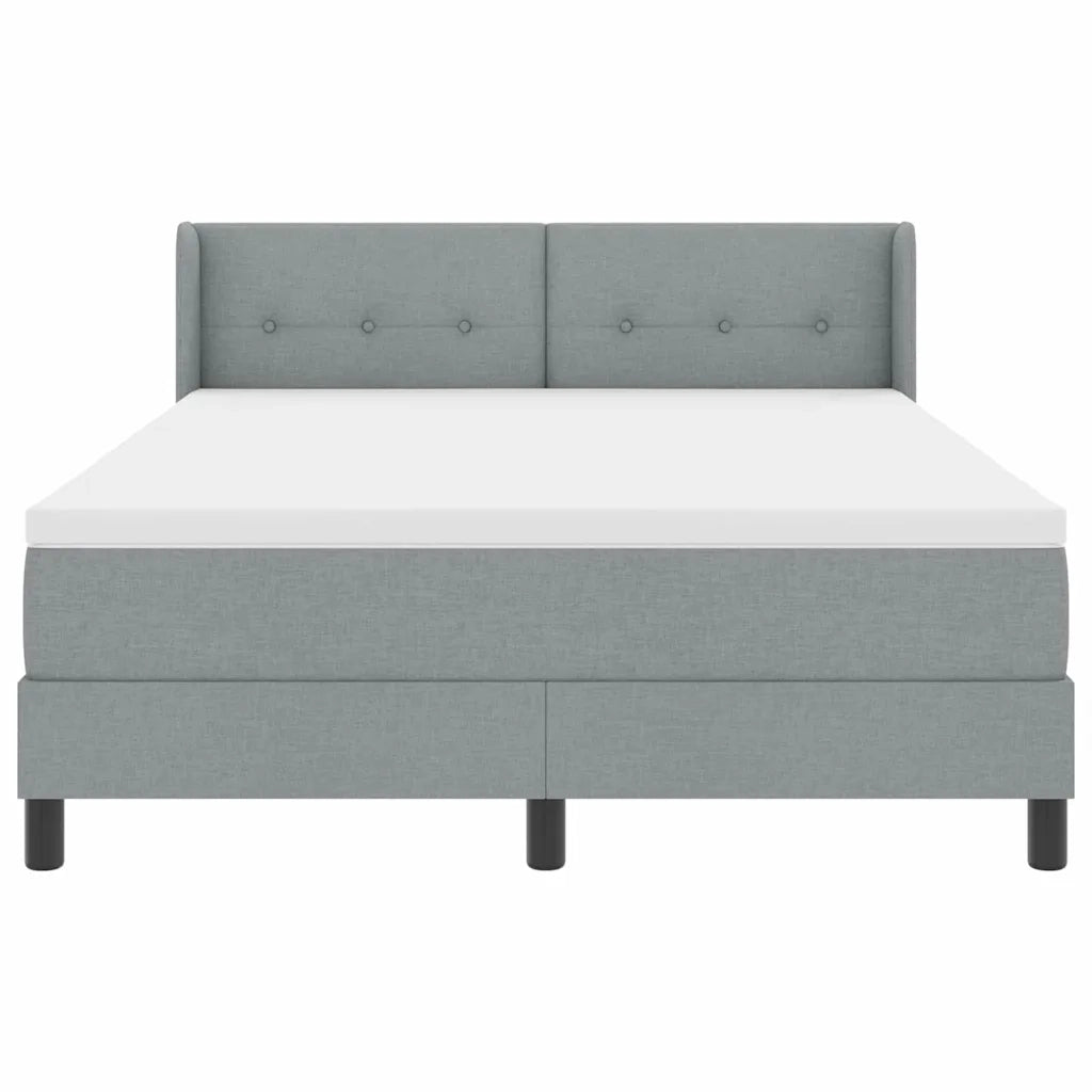 Letto a molle con testiera Grigio chiaro 200 x 140 cm Tessuto 3341104