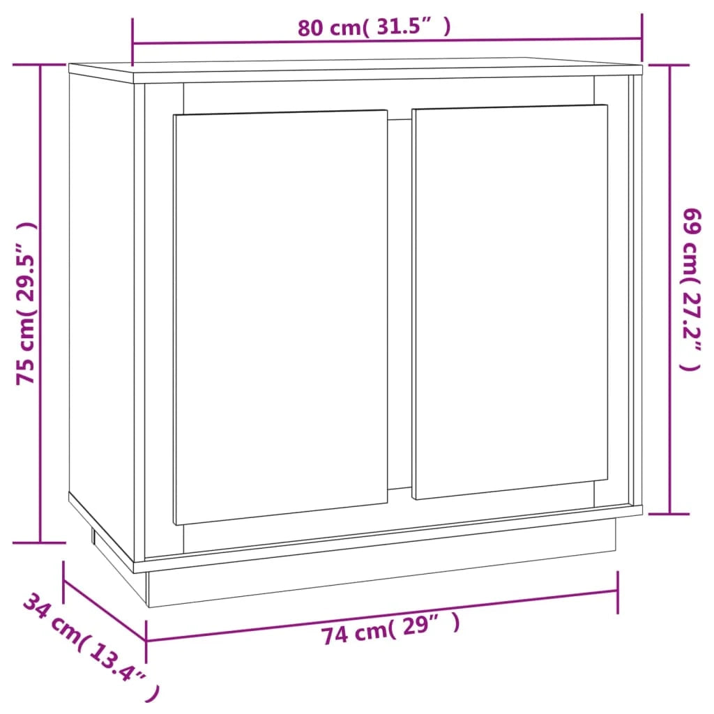 Buffet credenza cassettiera mobiletto mobile contenitore organizer per cucina soggiorno salotto 80 x 34 x 75 cm legno ingegnerizzato marrone 02_0031111