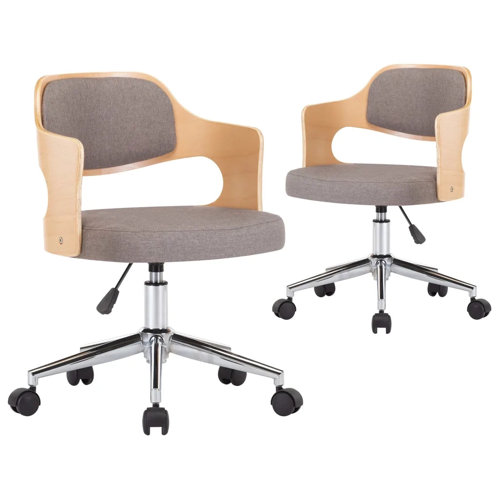 Sedie da Pranzo Girevoli 2 pz Grigio Talpa in Legno e Tessuto  cod mxl 16841