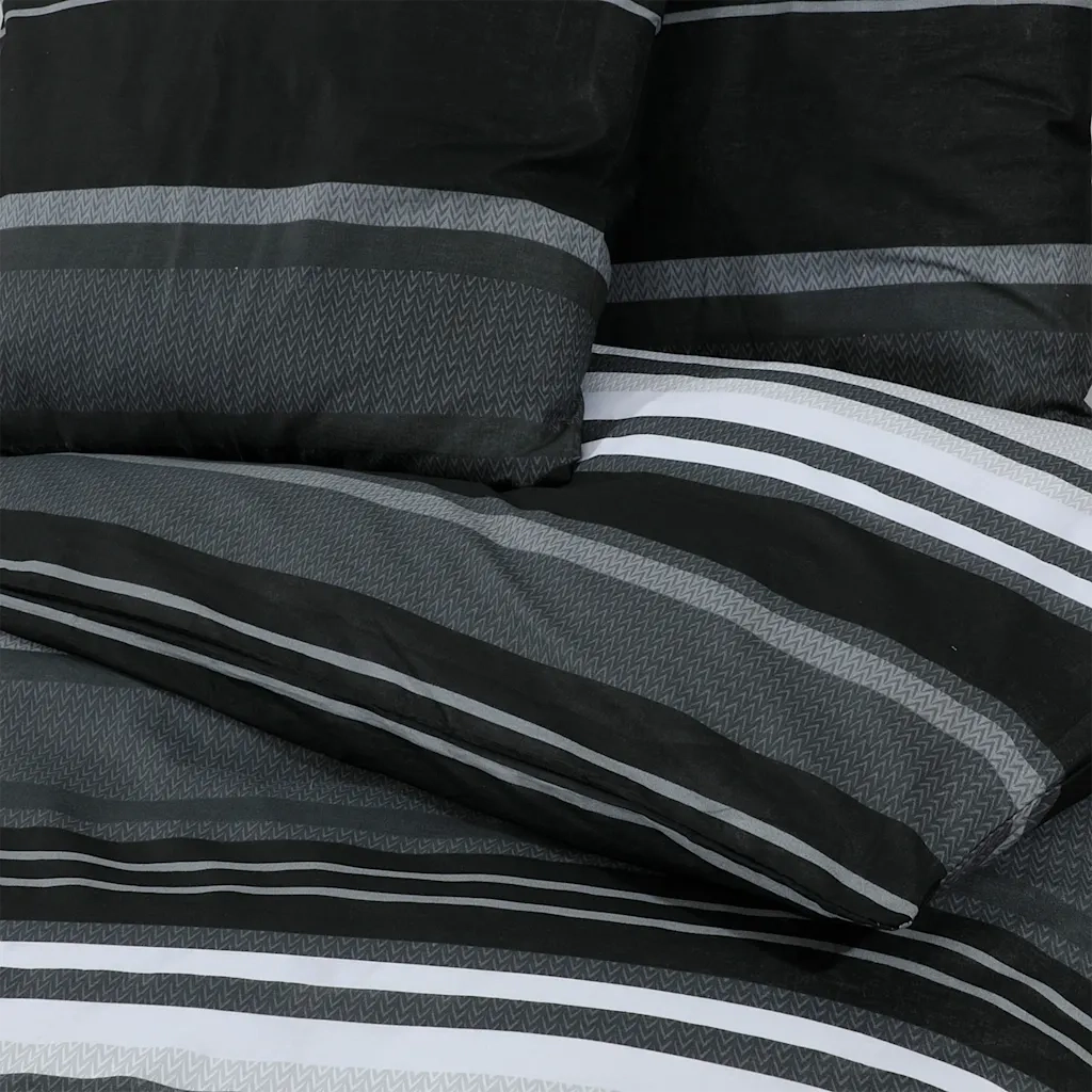 Set Copripiumino Nero e Bianco 140x200 cm in Cotone CFW6726939