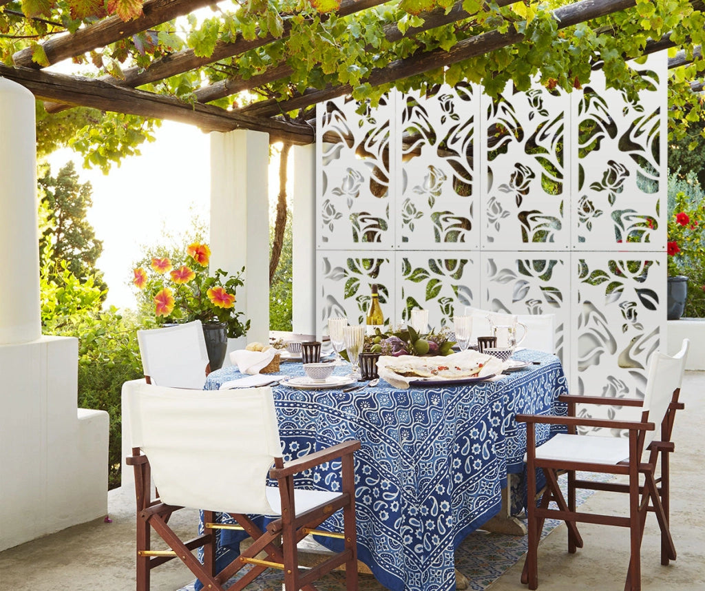 ADENIUM - Pannello in PVC traforato - Parasole Colore: bianco, Misura: 73x148 cm