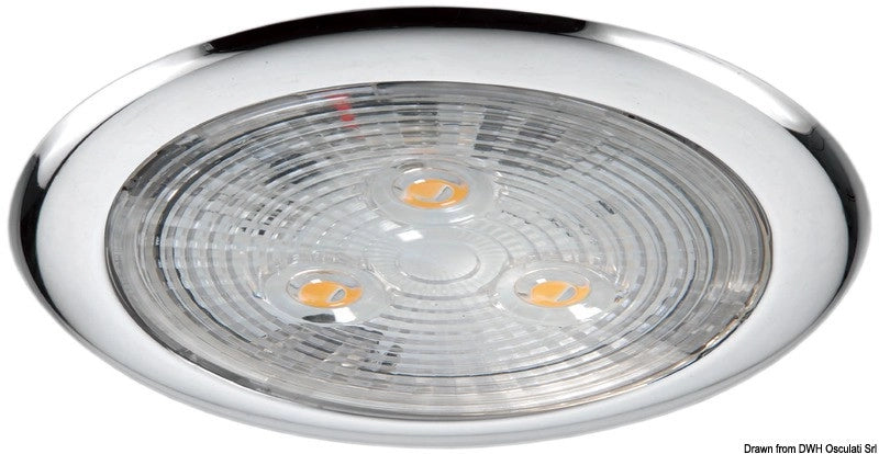 Plafoniera 3 LED luce bianca luce di cortesia inox
