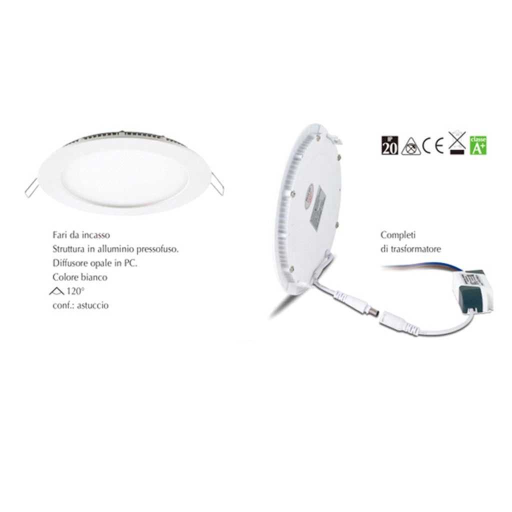 Faretti Incasso Logan Alluminio Bianco Led Integrato 6W 6500K Ip20