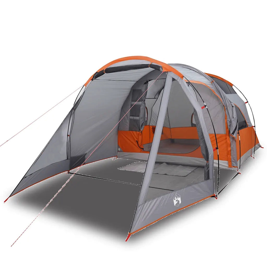 Tenda da Campeggio a Tunnel per 4 Persone-Tenda per Escursionismo Grigia Impermeabile
