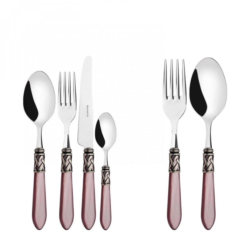 ALADDIN Ghiera Argento Anticato, Posate Set 50 pz, Scatola