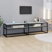 Mobile Porta TV Marmo Bianco 160x40x40,5 cm in Vetro Temperato 331720