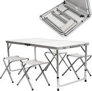 Tavolo da Picnic Ripiegabile Portatile per Campeggio - Tavolo Ripiegabile 120x60x70cm - Bianco Tavolo Ripiegabile