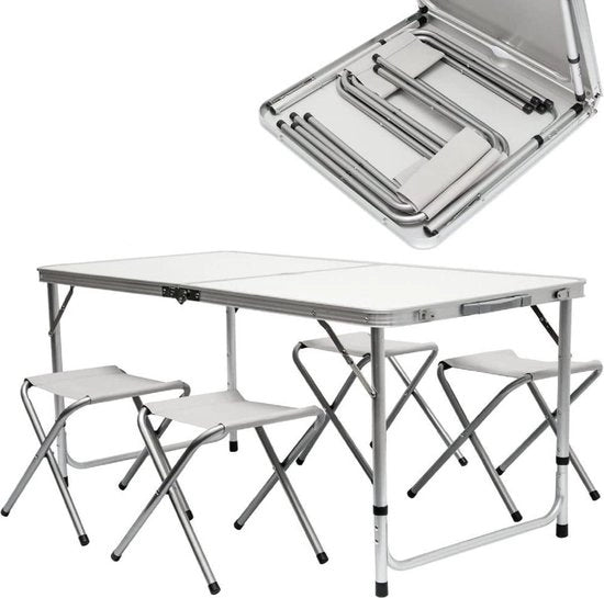 Tavolo da Picnic Ripiegabile Portatile per Campeggio - Tavolo Ripiegabile 120x60x70cm - Bianco Tavolo Ripiegabile