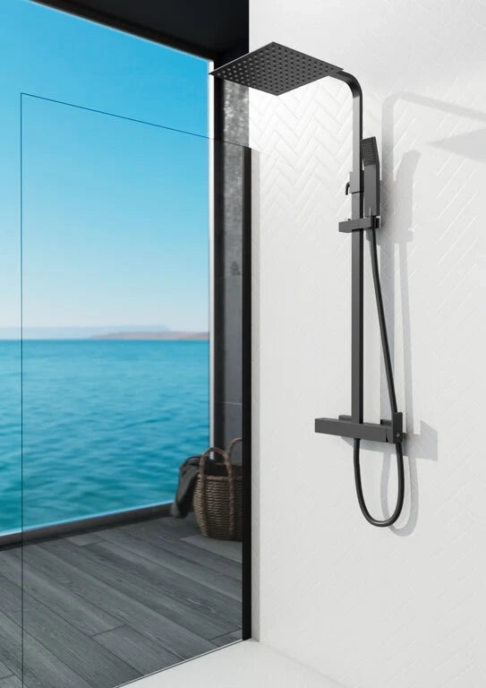 Colonna doccia quadrata con miscelatore INVERTER - cromo