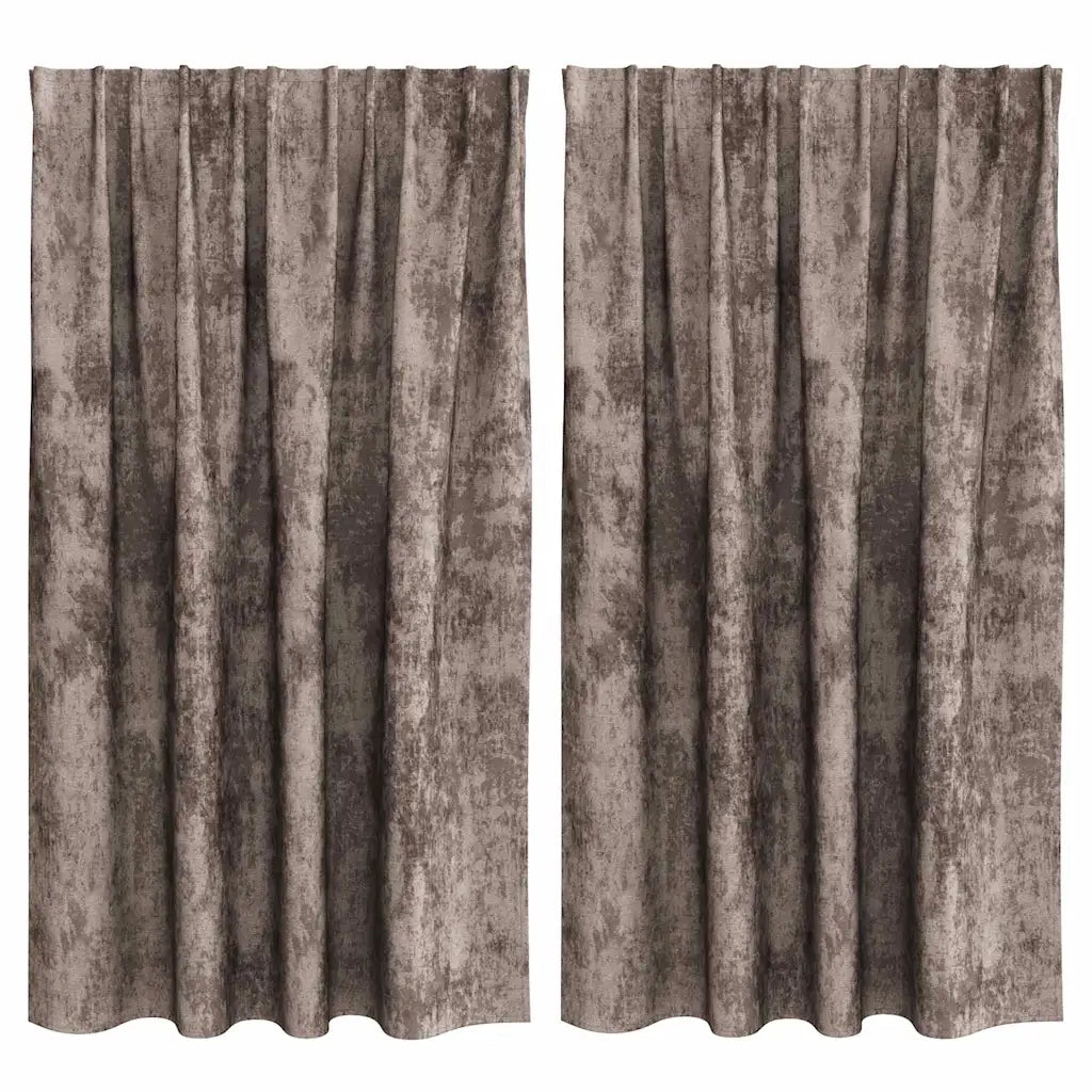 Tende in Velluto 2 pz Cappuccino 140 x 140 cm Velluto