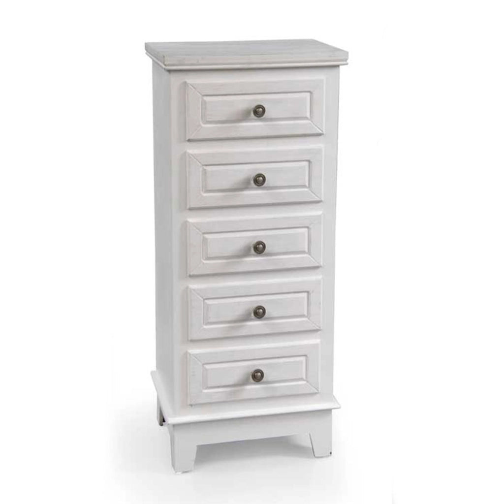 PERLA CASSETTIERA A 5 CASSETTI 40 X 30 X 94 CM COLORE BIANCO