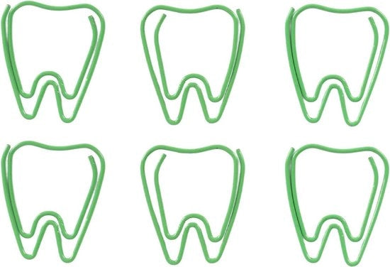 100 Stck Denti Verdi Disegno Antiscivolo Paperclip Scuro per Lavori di Carta Ufficio Scuola in HTML.