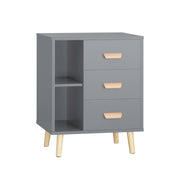 Comodino Piccolo Tavolino Divano Con 3 Cassetti Comodino Comodini L48*P40*A60cm Grigio FBT95-HG SoBuy