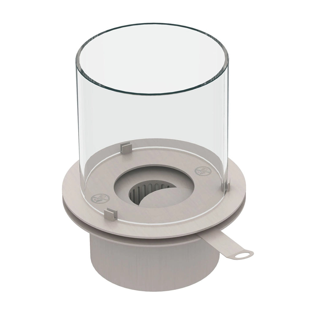 Bruciatore Rotondo per Camino a Bioetanolo Ø25x31 cm 1,5 lt con Vetro in Acciaio Inox
