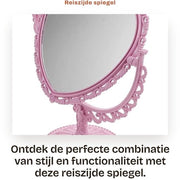 Specchio di Bellezza Rotativo con Illuminazione - Specchio Cosmetico con Luce - Specchio Laterale con Illuminazione - Specchio Lucido in Plastica - Specchio da Parete Rotativo con Illuminazione