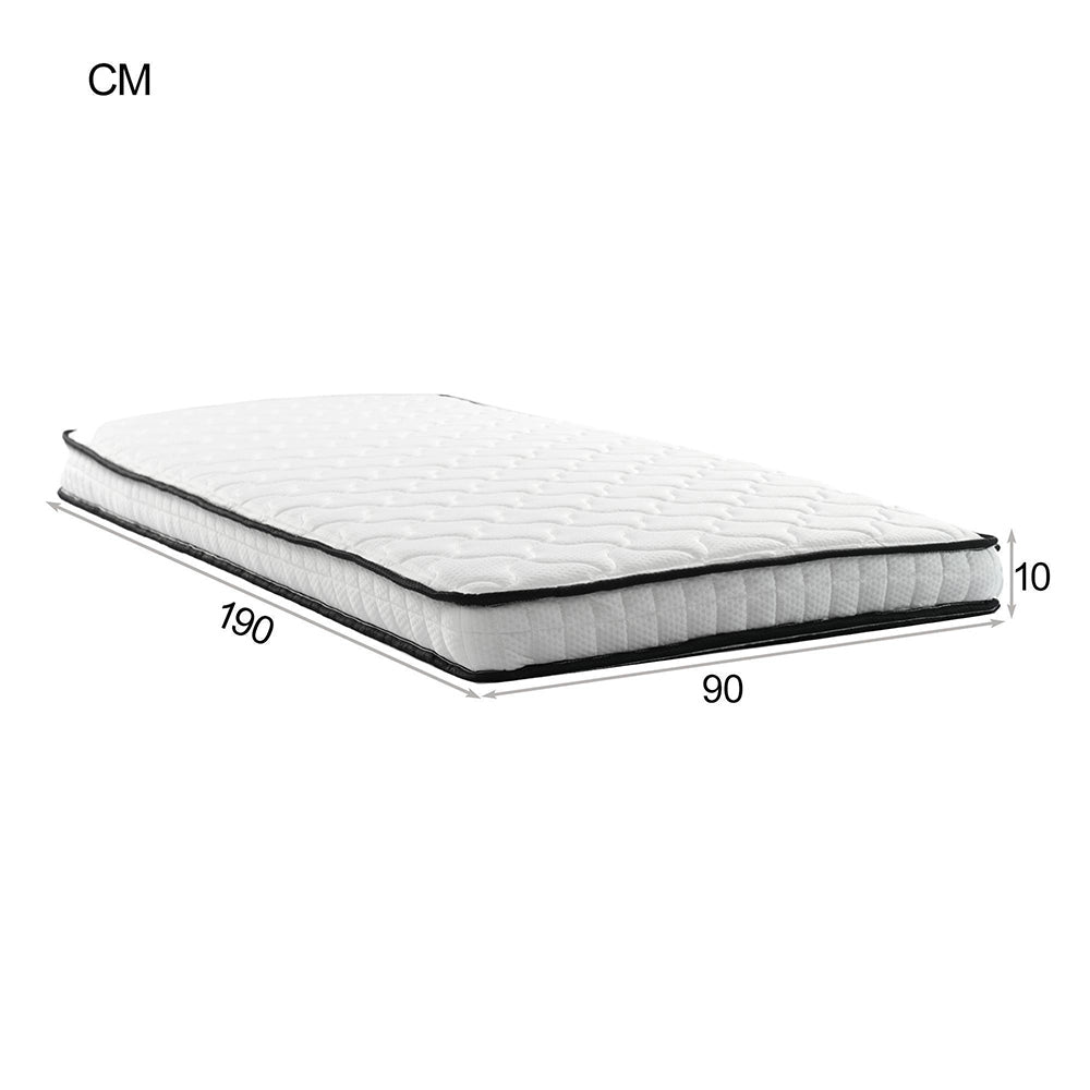 Materasso a Molle 90x190cm H3 10cm - Xylo - Ergonomico, Sollievo Lombare, Arrotolato