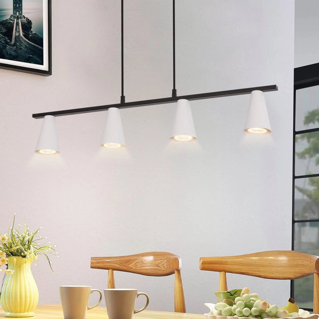 Lampada a sospensione ZMH moderna per sala da pranzo 4 fiamme GU10 lampada a sospensione per soggiorno corridoio