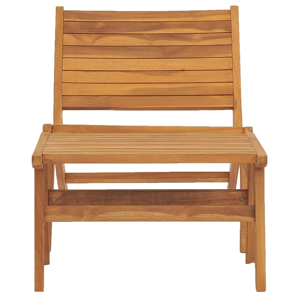 Sedia da Giardino con Poggiapiedi in Legno Massello di Teak 49366