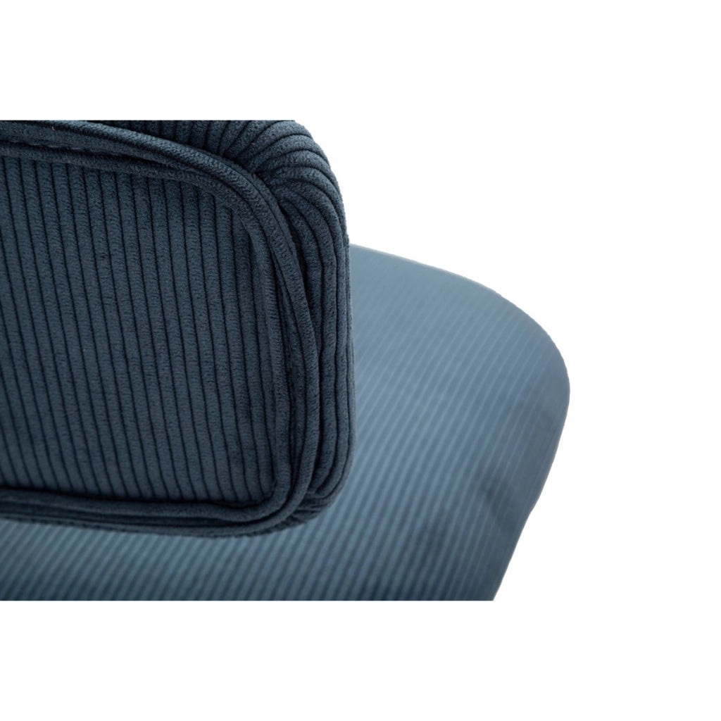 Set 2 sgabelli bar Light Navy blu con schienale, struttura nera regolabili in altezza