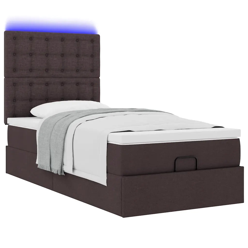 vidaXL Struttura Letto Pouf con Materasso 100x200 cm in Tessuto