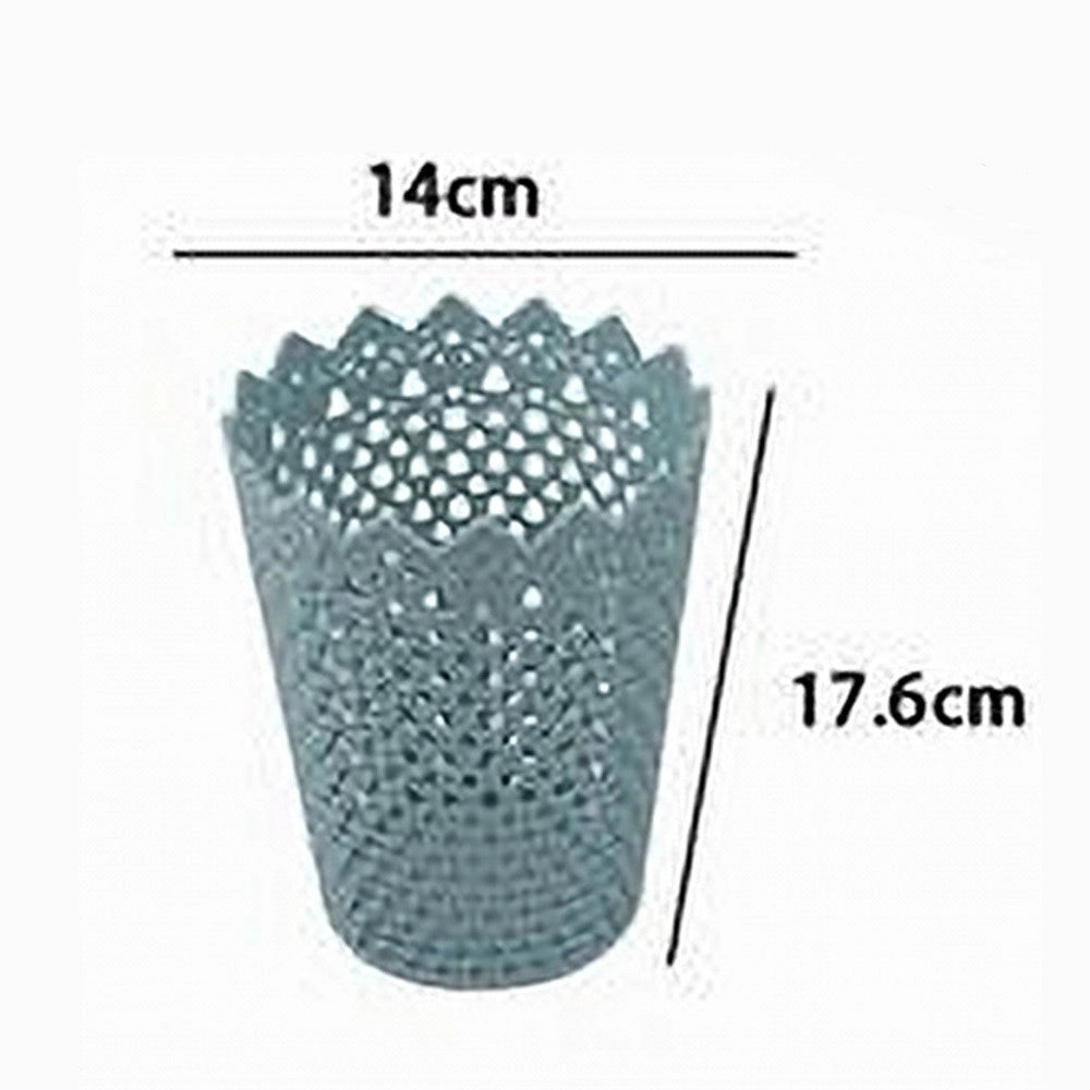 Trade Shop - 2pz Cestino Porta Oggetti Organizzatore Casa Cesto In Plastica ø14x17.6 Cm 79477 -