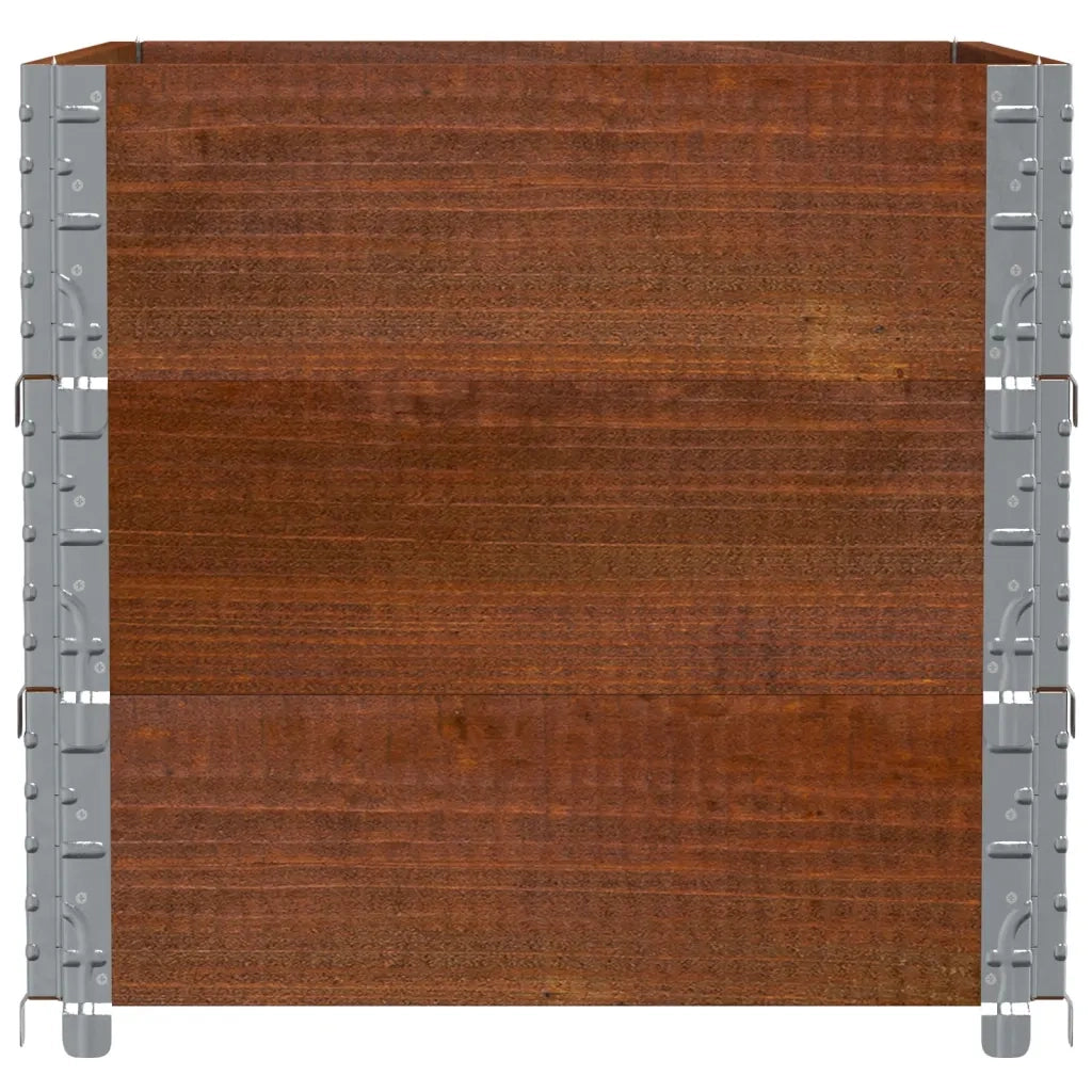 Paretali per Pallet 3pz Marroni 80x60cm Legno Massello di Pino