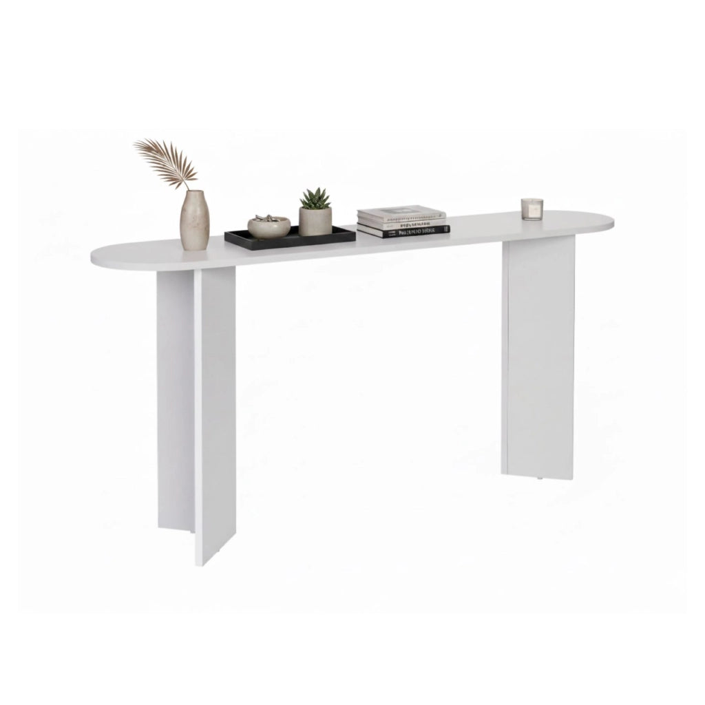 Cercino, Consolle un Ripiano, 150x35x75h cm Bianco