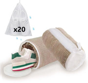 Set di 2 sacchetti per lavaggio scarpe lavatrice, 360° panno di pulizia con cerniera occultata, sacchetto lavabile per scarpe per sneakers, 34 x 17 cm, marrone