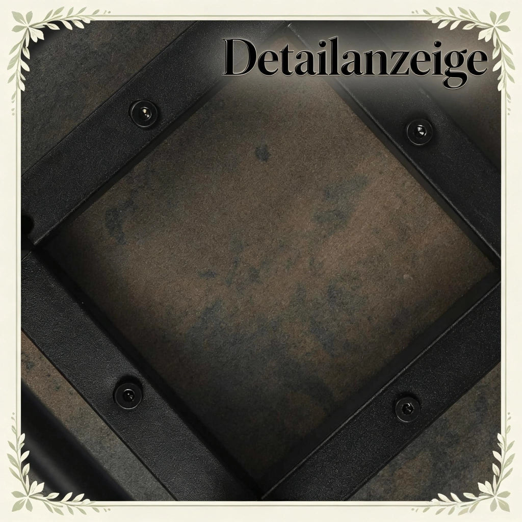 Sgabello da bar set di 2 con poggiapiedi in MDF e metallo Nero e Ruggine